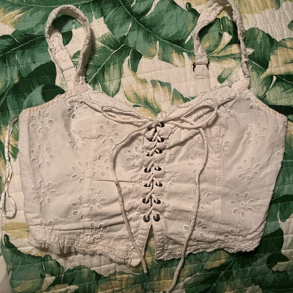 Urban Outfitters cropped eyelet top